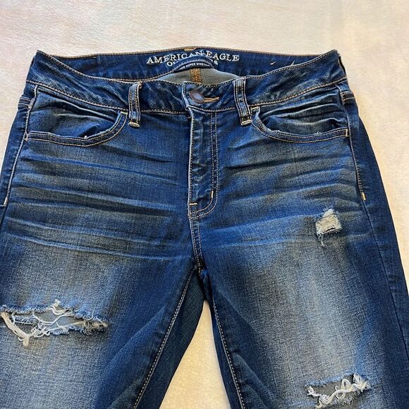 American Eagle Super Super Stretch Distressed Jegging - Size 8 - Picture 5 of 10